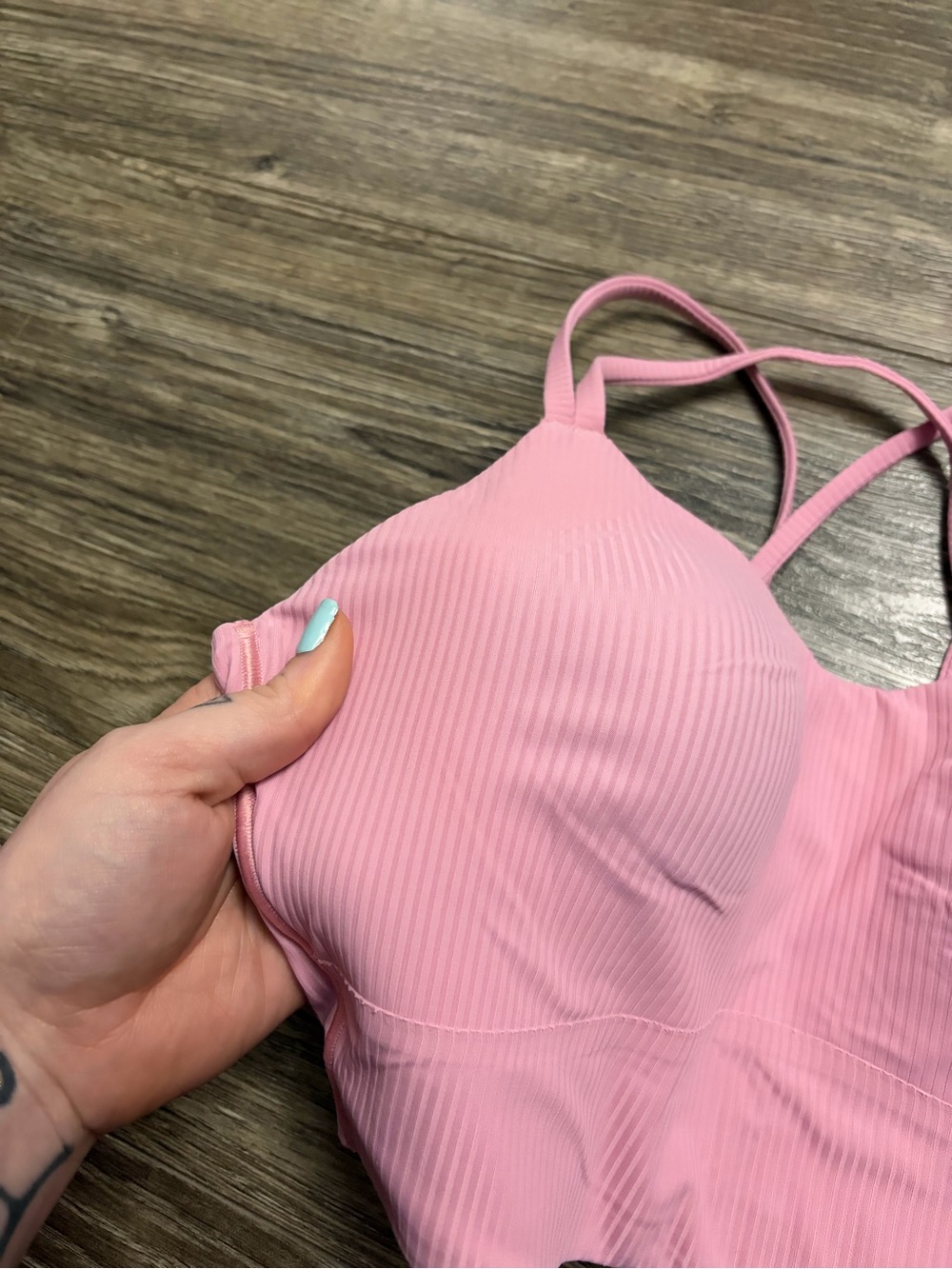 NWOT Lululemon Like a Cloud Ribbed Longline Bra *B/C Cup (Pink Tide) Size 10 - Picture 5 of 7